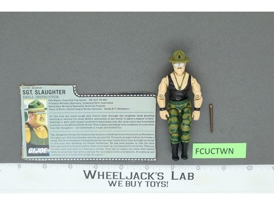Sgt. Slaughter V2 100% Complete G.I. Joe 1986 Hasbro Vintage Action Figure