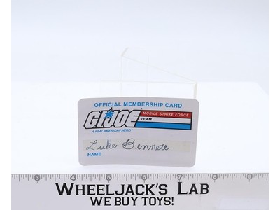 GI Joe Membership Card Mobile Strike Force Real American Hero 1982 Hasbro