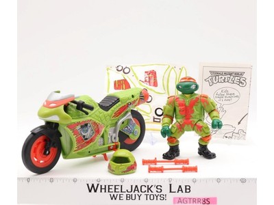 Road Racin Mike W/ Kowabunga Bike Complete TMNT Bodacious Bikers 1994 Playmates