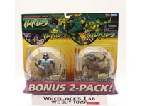 Bonus 2-Pack Shredder and Fightin' Gear Leonardo TMNT 2006 Playmates MOSC NEW