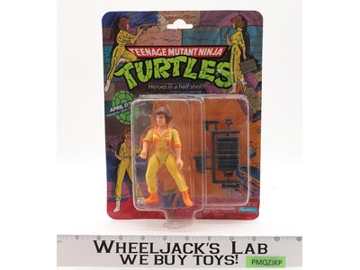 April O'Neil 10-Back Press Badge Stripes TMNT 1988 Playmates NEW MOSC