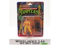 April O'Neil 10-Back Press Badge Stripes TMNT 1988 Playmates NEW MOSC