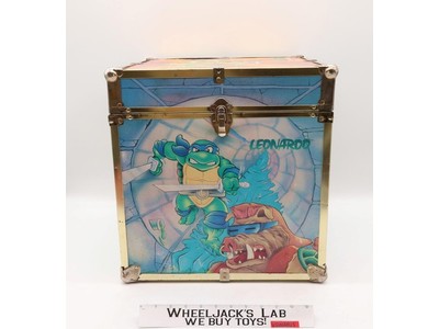 Wooden Toy Chest Teenage Mutant Ninja Turtles TMNT 1980's 16" Cube Storage Box