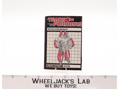 Jetfire Instructions Manual Booklet 1984 Hasbro G1 Transformers Vintage Figure