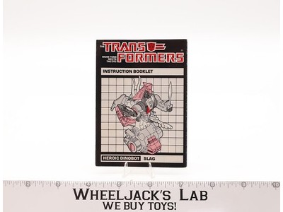 Slag Figure Instruction Manual Booklet 1985 G1 Transformers