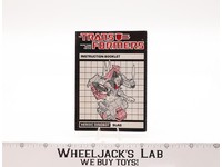 Slag Figure Instruction Manual Booklet 1985 G1 Transformers