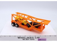 Schaper Stomper ORANGE Car Carrier Transport Trailer w/2 Cars 1980s Vtg No Ramp