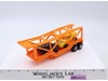 Schaper Stomper ORANGE Car Carrier Transport Trailer w/2 Cars 1980s Vtg No Ramp