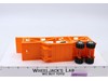 Schaper Stomper ORANGE Car Carrier Transport Trailer w/2 Cars 1980s Vtg No Ramp