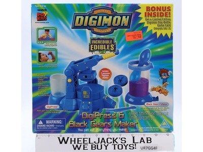DigiPress & Black Gears Maker Digimon Incredible Edibles 2000 ToyMax NEW MIB