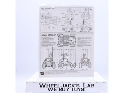 A.W.E. Striker 2000 ORIGINAL Instructions Blueprints G.I. Joe Hasbro Vehicle