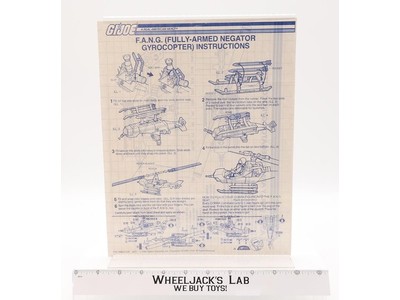 F.A.N.G. 1983 ORIGINAL Instructions Blueprints G.I. Joe Hasbro Action Figure