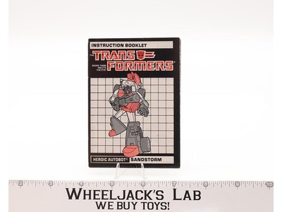 Sandstorm Action Figure Instruction Manual Booklet 1986 Hasbro G1 Transformers