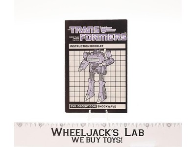 Shockwave Instruction Manual Booklet 1984 Hasbro G1 Transformers Action Figure