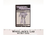 Shockwave Instruction Manual Booklet 1984 Hasbro G1 Transformers Action Figure