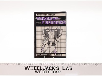 Blitzwing Instruction Manual Booklet 1985 Hasbro G1 Transformers