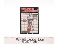 Skids Instructions Manual Booklet 1985 Hasbro G1 Transformers Vintage Figure