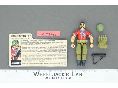 Bazooka V1 100% Complete G.I. Joe 1985 Hasbro Vintage Action Figure