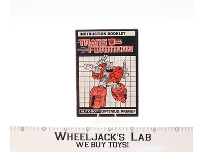 Optimus Prime Instruction Manual Booklet 1988 Hasbro G1 Transformers