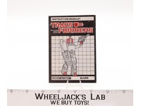 Blurr Instructions Manual Booklet 1986 Hasbro G1 Transformers Vintage