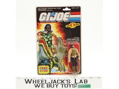 Croc Master V1 100% Complete W/ Cardback & Bubble G.I. Joe 1987 Hasbro Vintage