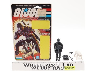 Snake Eyes V2 W/ Timber Complete 34 Cardback 1985 G.I. Joe Hasbro Vintage Figure