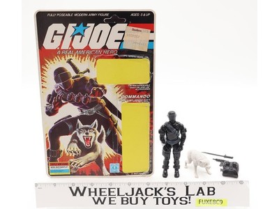 Snake Eyes V2 W/ Timber Complete 34 Cardback 1985 G.I. Joe Hasbro Vintage Figure