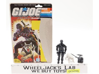 Snake Eyes V2 W/ Timber Complete 36 Cardback 1985 G.I. Joe Hasbro Vintage Figure