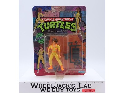 April O'Neil 10-Back Press Badge Stripes TMNT 1988 Playmates NEW MOSC