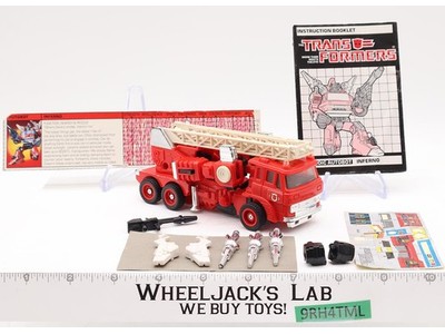 Inferno 100% Complete 1985 Vintage G1 Transformers Hasbro SOME UNUSED STICKERS