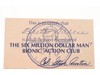 Six Million Dollar Man Bionic Action Club Membership Certificate 1973 Vintage