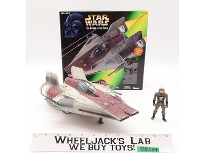 A-Wing Fighter W/Pilot & Box Complete Star Wars POTF 1997 Hasbro Figure Vehicle
