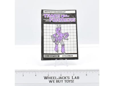 Cyclonus Action Figure Instruction Manual Booklet 1986 Hasbro G1 Transformers