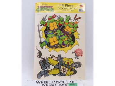 8 Piece Decorating Kit Punch Out Teenage Mutant Ninja Turtles TMNT 1989 Eureka