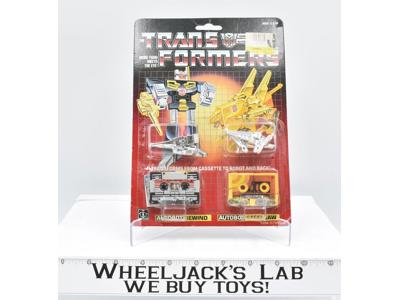 Rewind &amp; Steeljaw MACAU SILVER Cardback W BUBBLE Vintage 1986 G1 Transformers