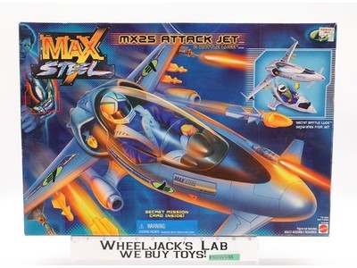 MX25 Attack Jet & Battle Luge Max Steel 1999 Mattel Figure Vehicle NEW MIB