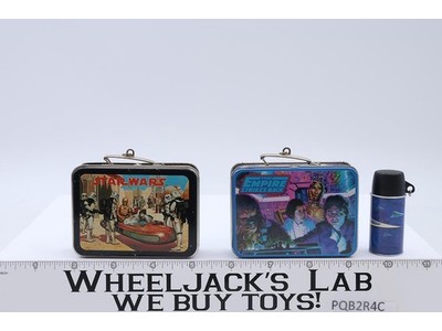 Lot of 2 Mini Metal Star Wars Lunchboxes 2001 & 1998 Hasbro