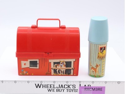 Vintage Fisher-Price 1962 Mini Farm Barn Lunch Box #549 With Silo Thermos