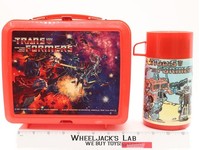 Transformers RED Plastic Lunchbox W/Thermos COMPLETE Aladdin 1984 Vintage