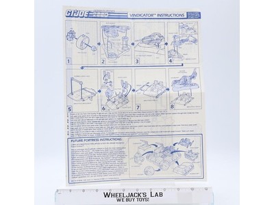 Vindicator 1987 ORIGINAL Instructions / Blueprints G.I. Joe Hasbro Action Figure
