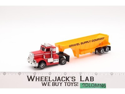 US-1 Red Peterbilt Semi & Gravel Supply Trailer HO Scale Slot Car TYCO 1980s Vtg