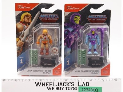 Lot of 2 Mega Construx Figures He-Man & Skeletor Series 1 MOTU MOSC