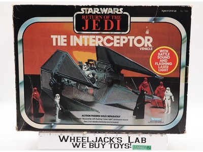 Imperial Tie Interceptor 100% Complete W/Box + INSERT Star Wars ROTJ 1983