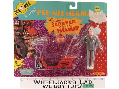 Pee Wee Herman With Helmet & Scooter Poseable 1988 Matchbox Vintage NEW MOSC