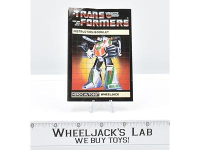 Wheeljack Action Figure Instruction Manual Booklet 1985 Hasbro G1 Transformers