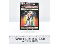 Wheeljack Action Figure Instruction Manual Booklet 1985 Hasbro G1 Transformers