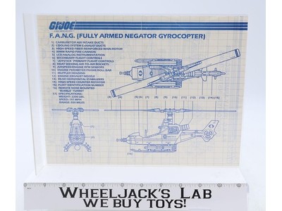 F.A.N.G. 1983 ORIGINAL Instructions Blueprints G.I. Joe Hasbro Action Figure