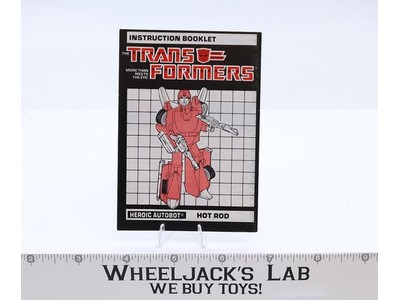 Hot Rod Instruction Manual Booklet Action Figure 1986 Hasbro G1 Transformers