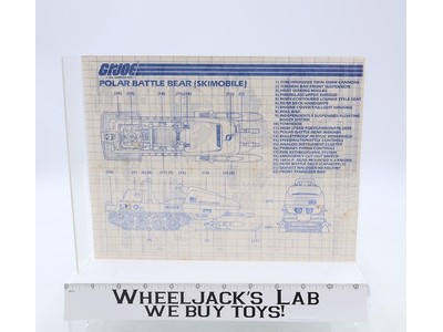Polar Battle Bear (Skimobile) 1983 ORIGINAL Instructions Blueprints G.I. Joe
