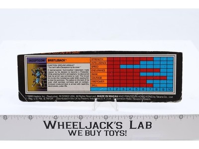 Bristleback Action Figure Tech Spec 1989 Vintage Hasbro G1 Transformers